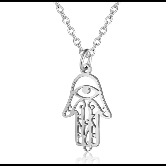 Jewelry - Hamsa Evil Eye stainless steel necklace